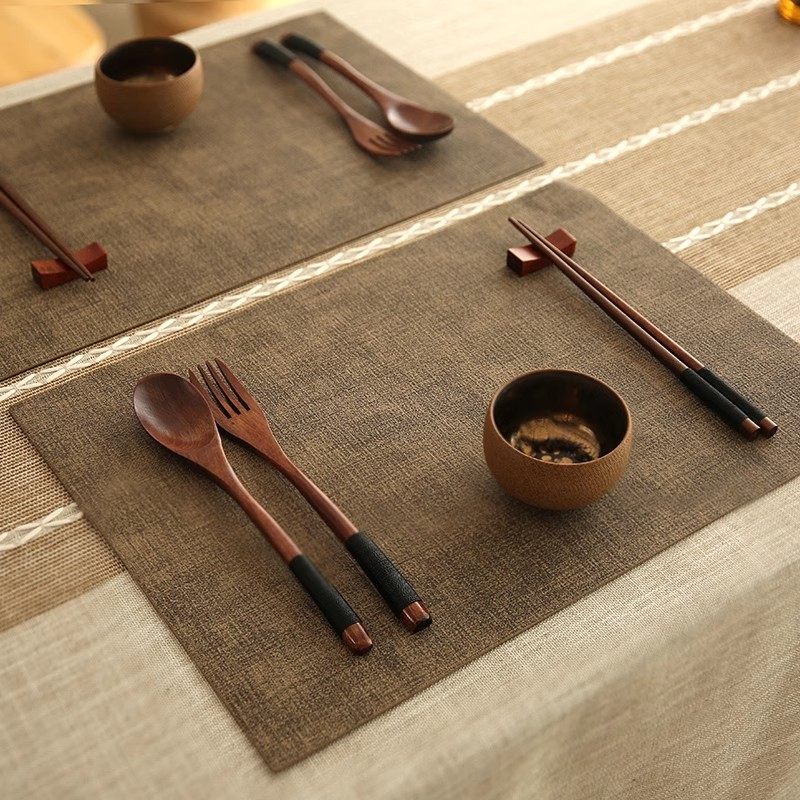 Japanese Seiko High-End Dining Mat, Thickened Leather, Waterproof, Oil-Proof, Heat-Insulating Mat, Table Mat, Plate Mat, Bowl Mat, Western-Style Dining Mat