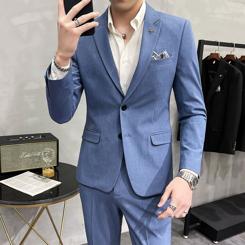 Spring and autumn suits men's suits tide Korean version of self-cultivation British work Business Leisure formal dress groom wedding dress coat