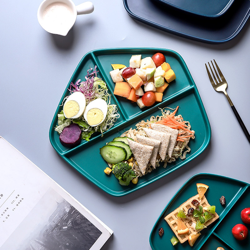 Digger dinner plate Dinner Plate Household ceramic Slimming Meal Compartmentarial QUANTITATIVE AND FAT REDUCTION FITNESS DINNER PLATE ONE PERSON EAT