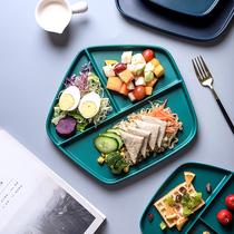 Divided Plate Divided Plate Household Ceramic Diet Divided Plate Quantitative Fat Reduction Fitness Plate One Person