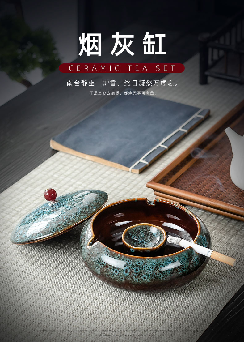 Ceramic and fly ash ashtray size of creative move fashionable Nordic home sitting room adornment is placed