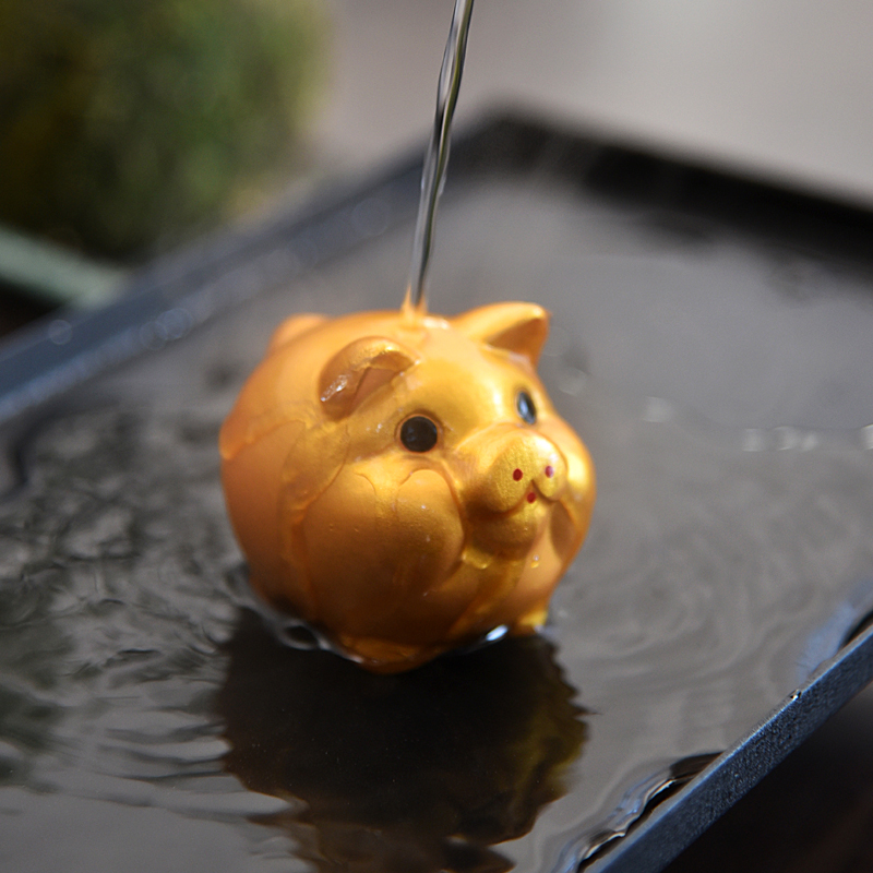Discoloration creative pig tea pet play furnishing articles tea to keep play accessories boutique creative the mythical wild animal kung fu tea tea taking
