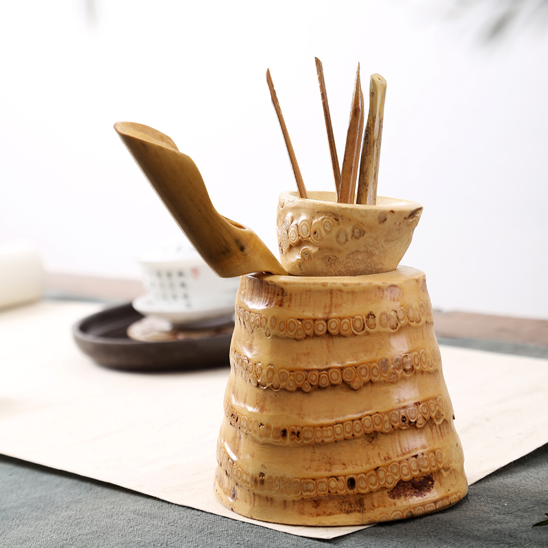 Zen ChaGa checking bamboo tea clip six gentleman accessories kung fu tea cup clamp forceps tea accessories