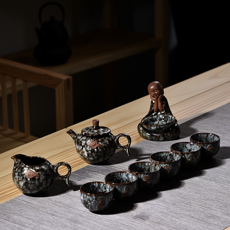 Contracted home office tea set suits for Chinese style restoring ancient ways tea kung fu tea set ceramic up teapot tea cups