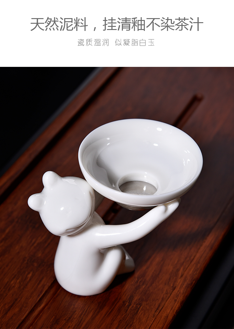 Into this monkey ceramic kung fu tea kettle household manual suet jade teapot dehua white porcelain ceramic teapot single pot