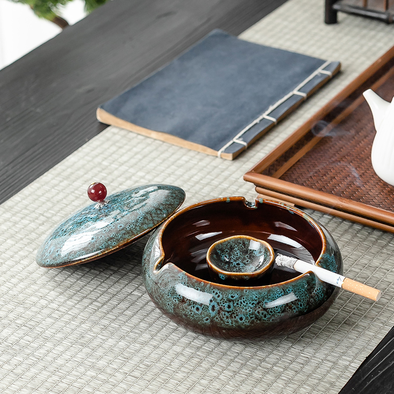 Ceramic and fly ash ashtray size of creative move fashionable Nordic home sitting room adornment is placed