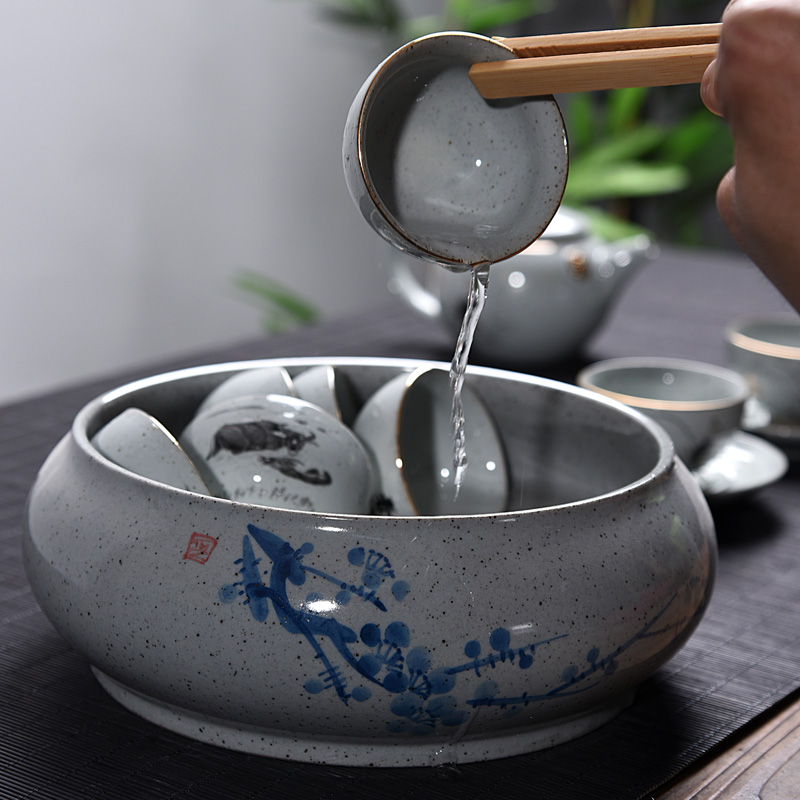 Variable size tea crude some ceramic tea set writing brush washer celadon porcelain compote dry wash tea accessories for wash water jar cup