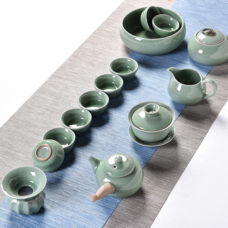 Elder brother up of a complete set of tea set ice crack household contracted restoring ancient ways your up office receive a visitor kung fu ceramic tea cup