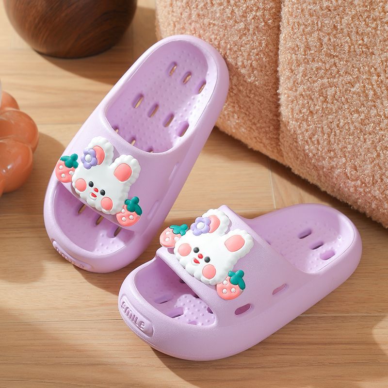 Cartoon Rabbit Children's Slippers for Boys and Girls, Non-Slip, Cute Eva Soft-Soled Home Slippers, Quick-Drying for Bathing