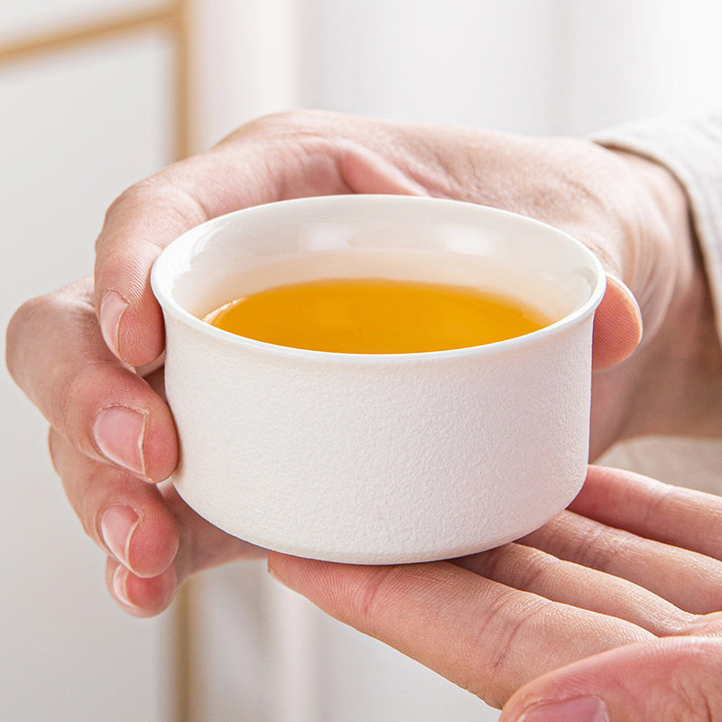 White Pottery Tasting Tea Cup Small Tea Cup Ceramic Smelling Cup Kung Fu Tea Set Accessories Personal Cup single cup Master's cup-Silence Cup-Taobao