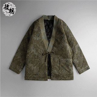 复古蟒纹提花复古棉衣男冬季新中式国风汉服道袍开衫加棉加厚外套