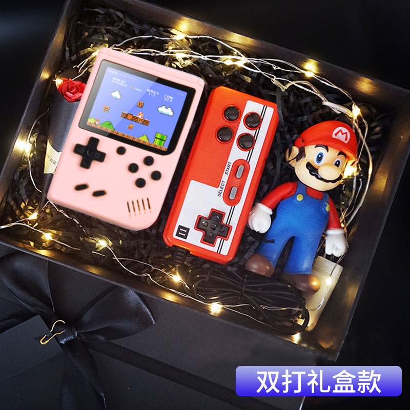 Double console gift box nostalgia style SUP retro portable mini handheld machine Super malio handheld console festival delivery gift boyfriend gift shivering with the same student Children's birthday present
