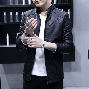 加绒加厚机车韩版潮流休闲皮夹克