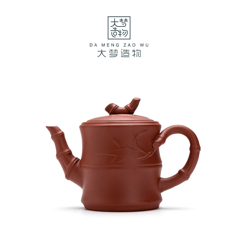 Great dream building Zhu Clay Purple Sand Artisanal Bamboo Festival Teapot Modern Home Filter Single Pot Ceramic Kongfu Tea Teapot
