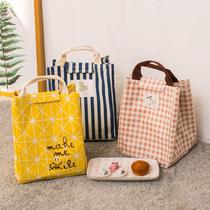 Handbag carrying lunch box bag Insulated canvas lunch box bag Large size student lunch box bag Waterproof