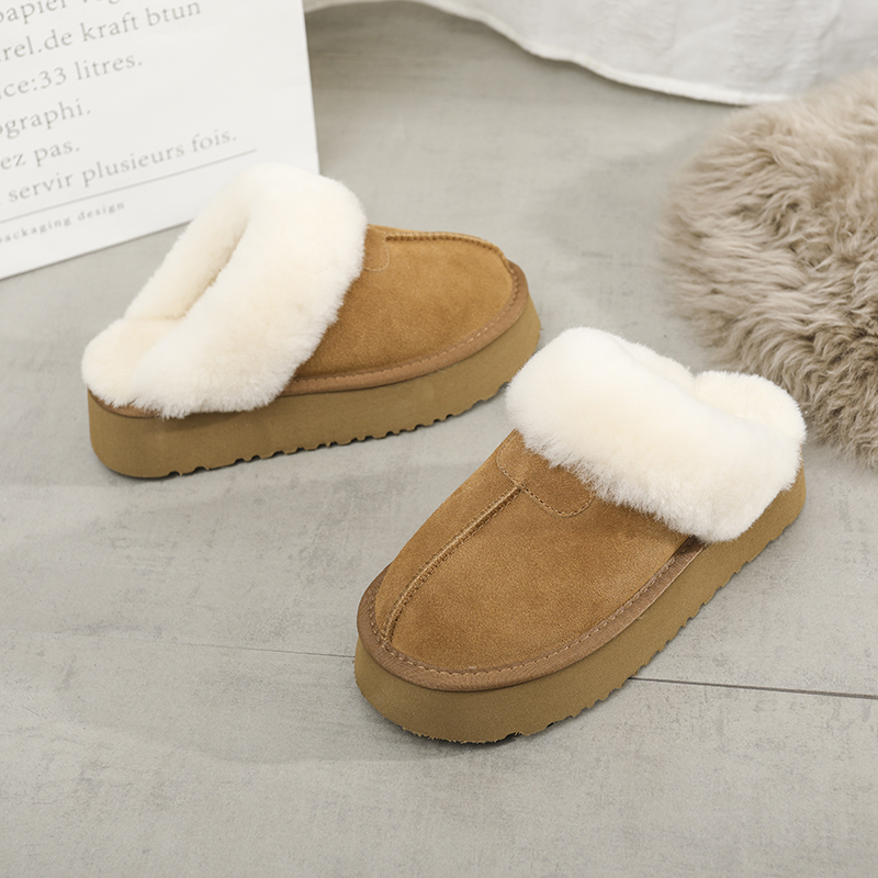 Auggh Furry Thick-Soled Slippers for Women 2023 Winter New Style Height-Increasing Closed-Toe Slippers Thickened and Fleece-Lined Snow Boots Аuggн Auggh Furry Thick-Soled Slippers for Women 2023 Winter New Style Height-Increasing Closed-Toe Slippers Thickened and Fleece-Lined Snow Boots Аuggн