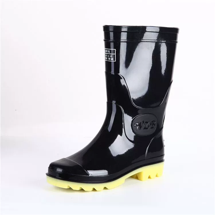 Giày đi mưa nam ống cao ống trung đại bàng mạnh mẽ, giày đi mưa nam overshoes, ủng chống nước kháng axit và kiềm, đế có gân, ủng cao su bảo hiểm lao động, giày chống nước - Rainshoes