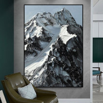 The porch corridor model house hanging painting hand-painted oil painting mountains Chinese modern minimalist landscape abstract decorative painting