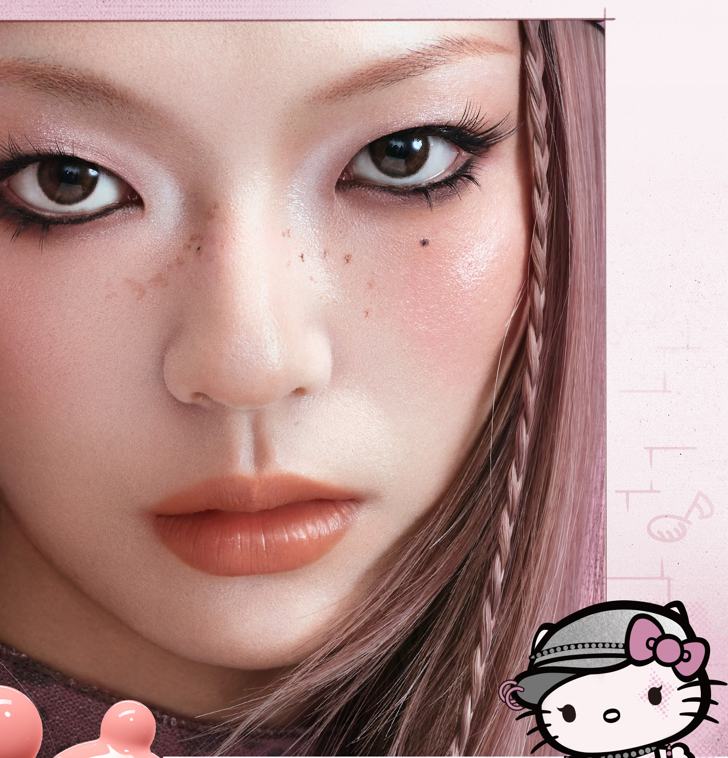 【中国直邮】 原色波塔 水汽液体腮红 K03霓虹春日 7ml/支 Hello Kitty合作系列 春日果红色调 适配多种肤色 腮红