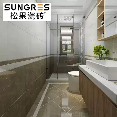 Pinecone light gray marble tile modern simple kitchen and bathroom wall tile floor tile non-slip tile 400 800