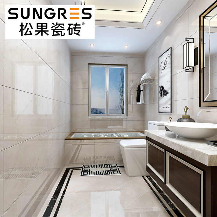 Pine cone smoke gray marble tiles Toilet powder room wall tiles Floor tiles Kitchen wall tiles Living room tiles 300600