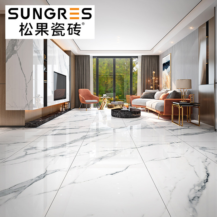 Pine cone tile Carrara white large size with pattern living room marble tile large slab brick background wall 800 1600