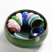 Ice crack multi-function large tea washing pen washing ceramic household tea making tools Tea set accessories Water bowl washing teacup bowl