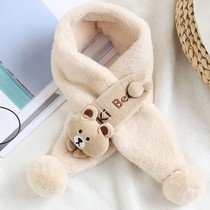 Childrens scarves autumn and winter men and women Warmth Baby Warm Baby Super Cute Baby Imitation Rabbit Fur Plush Korean Version Cartoon Neck