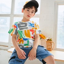  Pure cotton 3 months other childrens T-shirts Western style new loose short-sleeved 2021 Korean summer middle and large childrens tops
