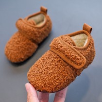 Winter Thickened Baby School Walking Shoes Soft Bottom Non-slip Children Cotton Shoes Home Indoor Shoes Men And Women Kiddie Kits Root Slippers
