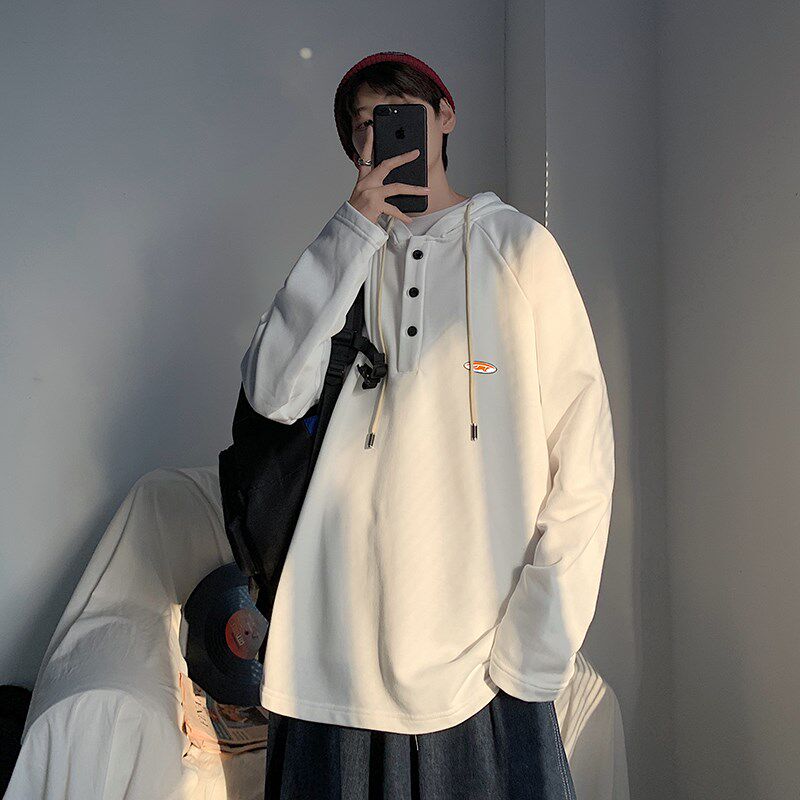 Hat garment men and autumn new long sleeve trend young couple hundred and loose tops Han Edition College Yuyu Yu Yuan Wind