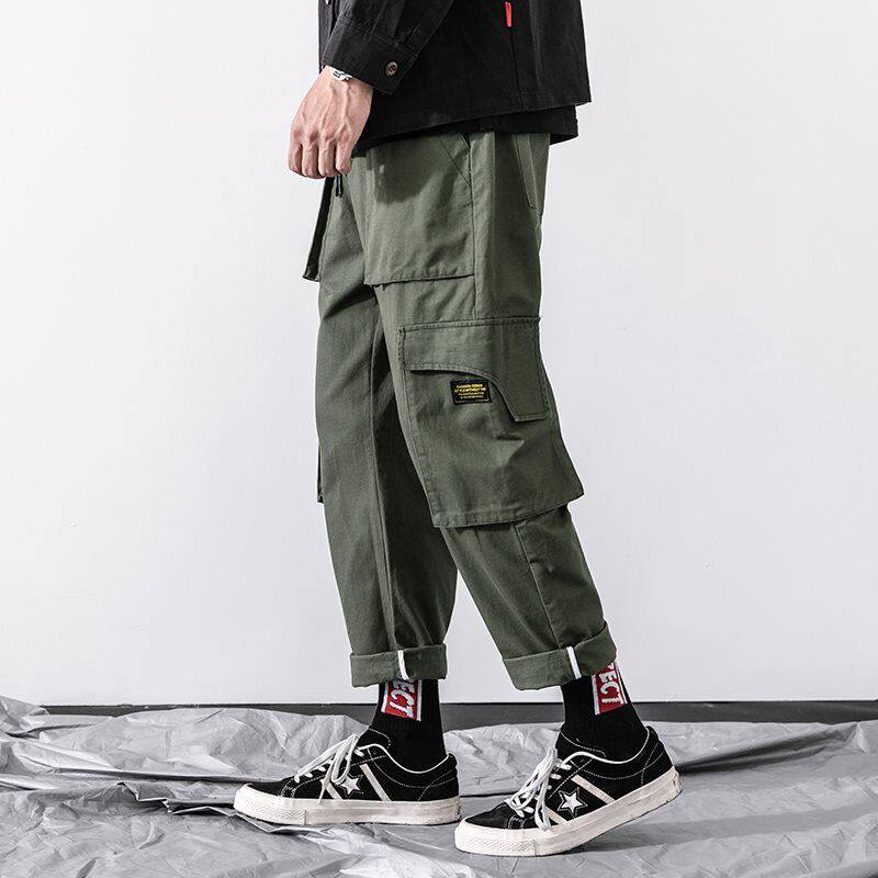 Japanese ins overalls men's trendy brand Shawn Yue loose casual pants male students Korean version of the trendy straight pants