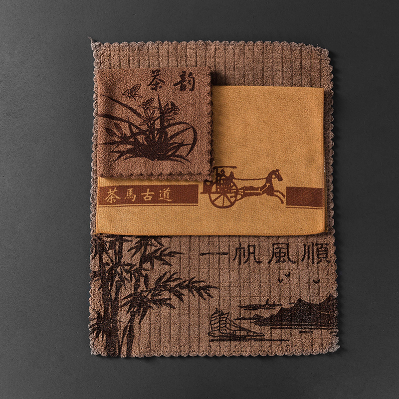 Tit-for-tat tea towels Cotton Pure Cotton Thickened Tea Towels Super Super Absorbent Tea Mat Tea Cloth Tea Set Tea Accessories