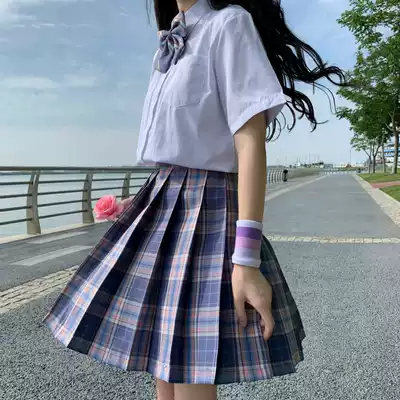 Zhongpai uniform hall jk uniform skirt genuine pleated skirt high waist a-line thin without lining college style suit