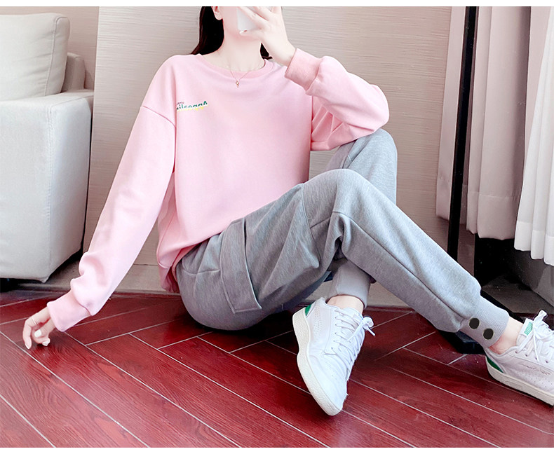 SANDRO QUEEN Spring autumn 2023 Leisure sports suit Female Loose Clothing Fashion temperament Two sets 