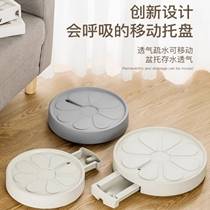 Invisible pulley mobile flower pot base tray can receive water tray flower pot bottom bracket thickened universal wheel flower pot bottom bracket