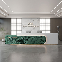 Customized high-end company marble front desk reception desk sales department hotel lobby club slate bar cashier