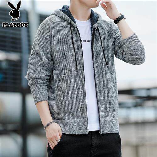 Flowers Playboy opener Men's autumn Winter models middle-aged dads men's loose casual sweater and knitted sweater jacket-Taobao