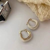 Кремовые белые ретро небольшие серьги, французский стиль, легкий роскошный стиль