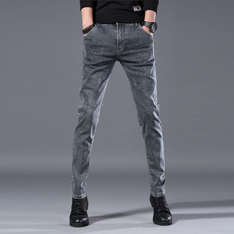 Jeans men's straight loose spring and autumn thin section trend men's cigarette pants new slim high-end fashion casual pants