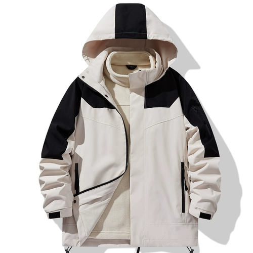 Дорожная демисезонная ветрозащитная водонепроницаемая альпинистская куртка подходит для мужчин и женщин для влюбленных, «три в одном»