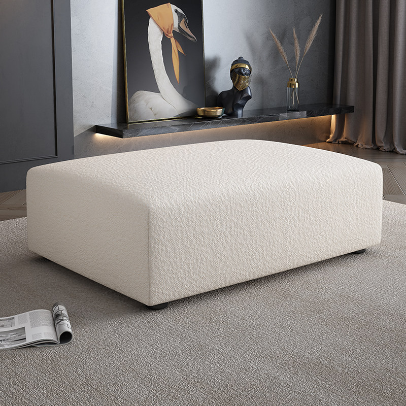 Italian minimalist sofa foot light luxury post-modern lamb velvet footrest home living room balcony low stool sofa stool
