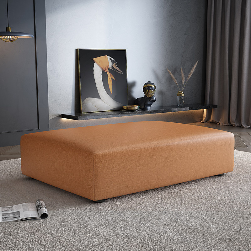 Light luxury minimalist sofa footrest minimalist square sofa foot modern household Italian square stool living room sofa collapse