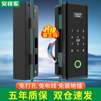 General an Glass Door Password Lock, No-Drill Office Fingerprint Lock, Frameless/Single-Frame/Single/Double Door Smart Electronic Lock
