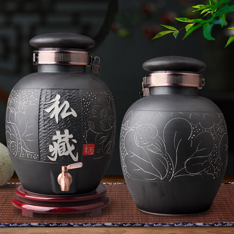 Jingdezhen ceramic terms jar 10 jins 20 jins 30 jins 50 kg archaize carve seal it with hip flask