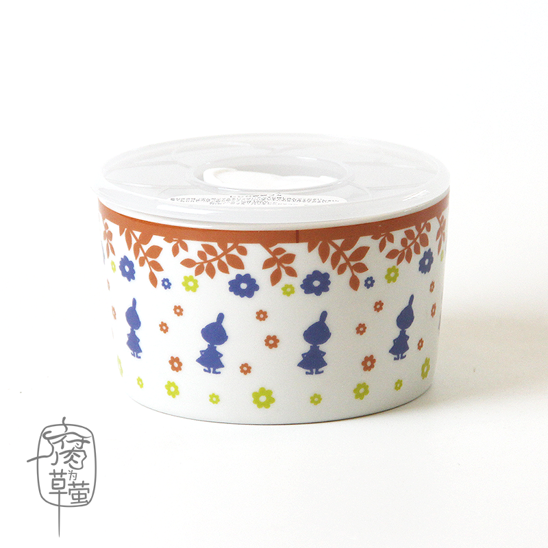 Japanese moomin rainbow such as bowl with cover preservation bowl seal storage tank mercifully microwave ceramic preservation box lunch box sealing bowl