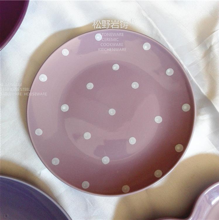 Purple color plate tableware ceramics porridge bowl of soup bowl dish dish plates household Nordic dinner plate, defective