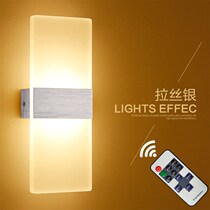 Bedside lamp wall lamp LED bedroom night light remote control dimming eye protection simple living room background wall balcony aisle light