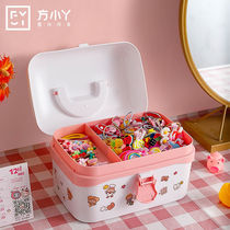 Child Hair Accessories Containing Box Girl Hairpin Ring Baby Hair Stirrup Hairpin Hairdresser Dressing Cute Rubber Band Head Rope First Decorated Case