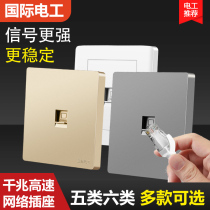 Type 86 network cable panel Gigabit fiber broadband Category 5 and Category 6 TV computer network single and double network port socket panel